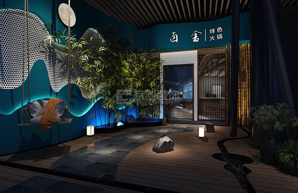鄭州鹵舍特色火鍋店裝修設(shè)計(jì)案例分析與解讀